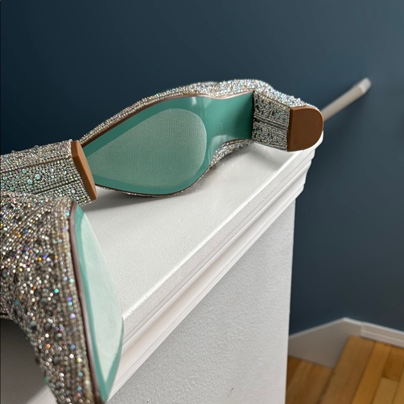 Sparkling Silver Ankle Boots - Picture 4 of 5